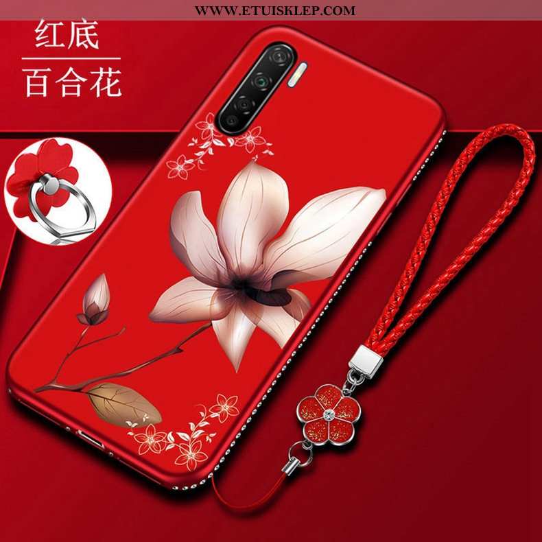 Pokrowce Oppo A91 Nubuku Trendy Czerwony Netto Ochraniacz Telefon Komórkowy Miękki Silikonowe Dyskon