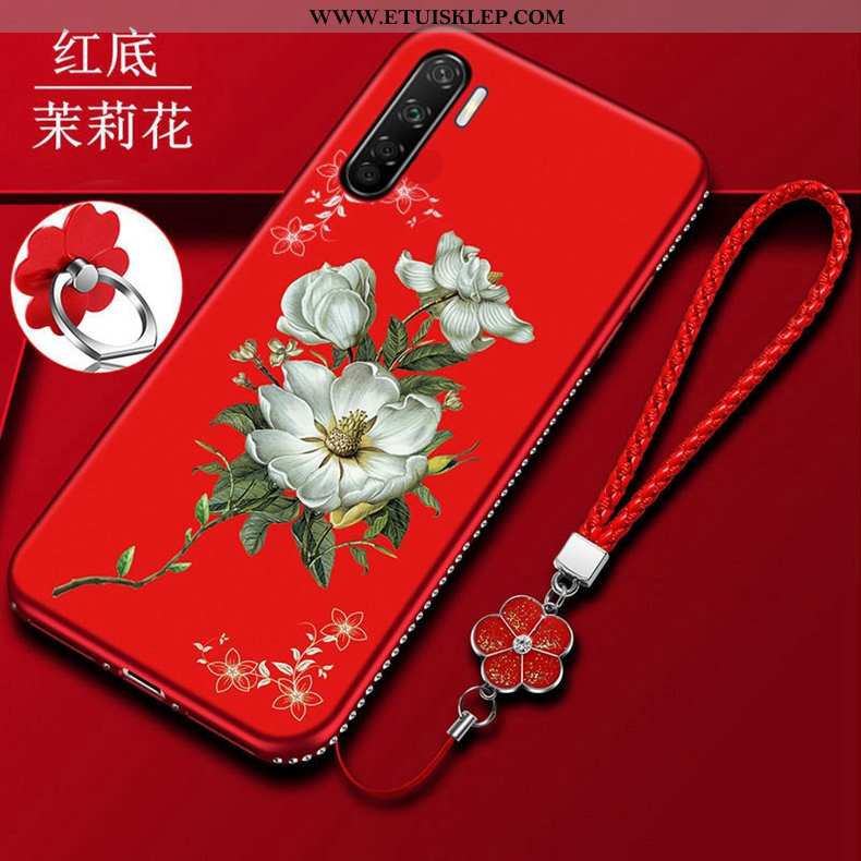 Pokrowce Oppo A91 Nubuku Trendy Czerwony Netto Ochraniacz Telefon Komórkowy Miękki Silikonowe Dyskon