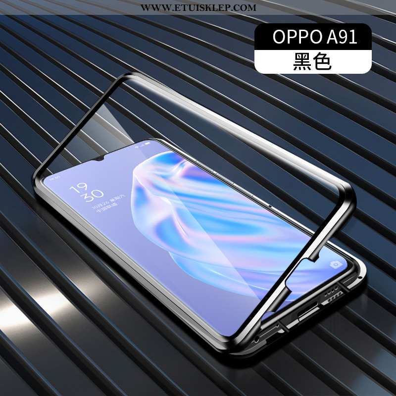 Pokrowce Oppo A91 Przezroczysty Etui Szkło Granica Magnetyzm Futerał Dwustronny Tani