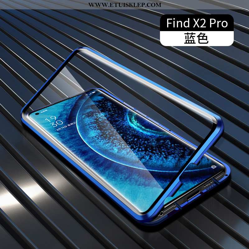 Pokrowce Oppo Find X2 Pro Ochraniacz Magnetyzm Dwustronny Futerał Anti-fall Metal Etui Sprzedam