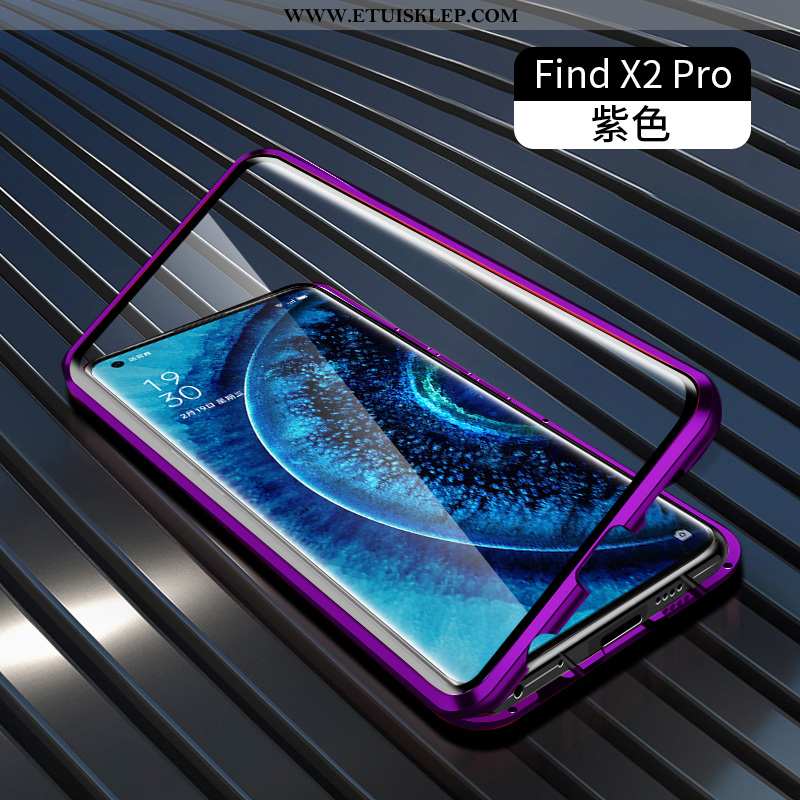 Pokrowce Oppo Find X2 Pro Ochraniacz Magnetyzm Dwustronny Futerał Anti-fall Metal Etui Sprzedam