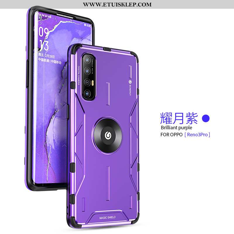 Pokrowce Oppo Reno 3 Pro Super Anti-fall Silikonowe Purpurowy Ochraniacz All Inclusive Trendy Na Spr