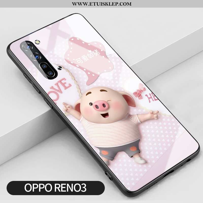 Pokrowce Oppo Reno 3 Silikonowe Kwiaty Różowe Kreatywne Trendy Anti-fall Telefon Komórkowy Sklep