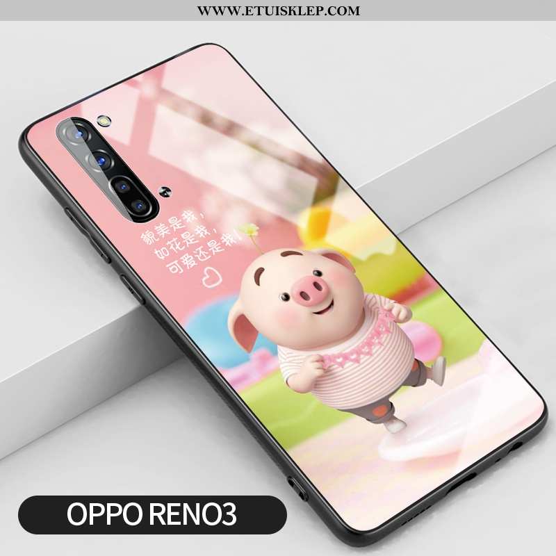 Pokrowce Oppo Reno 3 Silikonowe Kwiaty Różowe Kreatywne Trendy Anti-fall Telefon Komórkowy Sklep