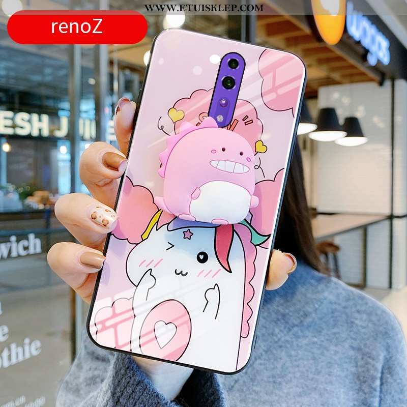 Pokrowce Oppo Reno Z Piękny Kreskówka Lustro Zielony Etui Szkło Mały Oferta