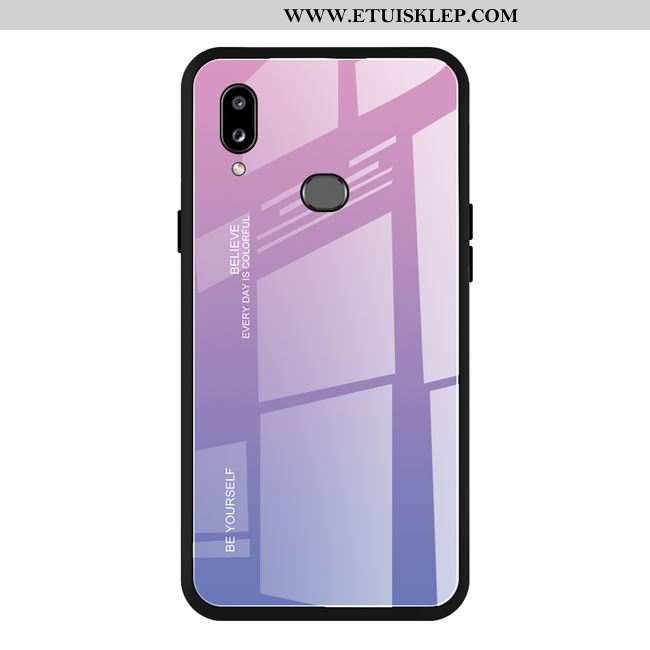 Pokrowce Samsung Galaxy A10s Trendy Szkło Anti-fall Gradient Etui Purpurowy Telefon Komórkowy Dyskon