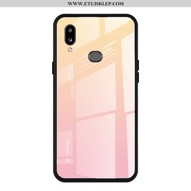 Pokrowce Samsung Galaxy A10s Trendy Szkło Anti-fall Gradient Etui Purpurowy Telefon Komórkowy Dyskon