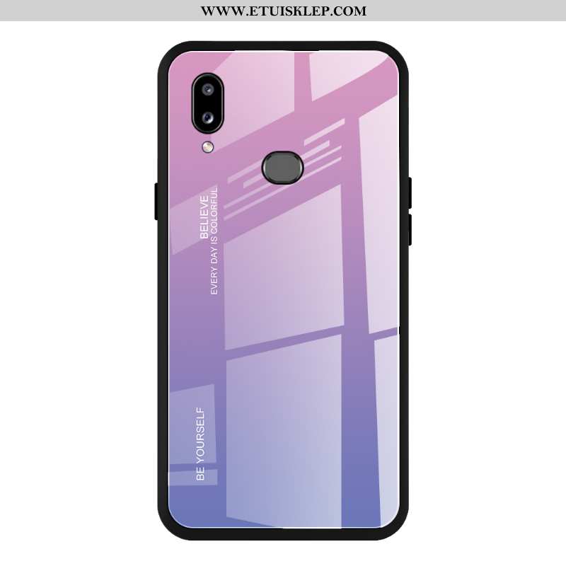 Pokrowce Samsung Galaxy A10s Trendy Szkło Anti-fall Gradient Etui Purpurowy Telefon Komórkowy Dyskon