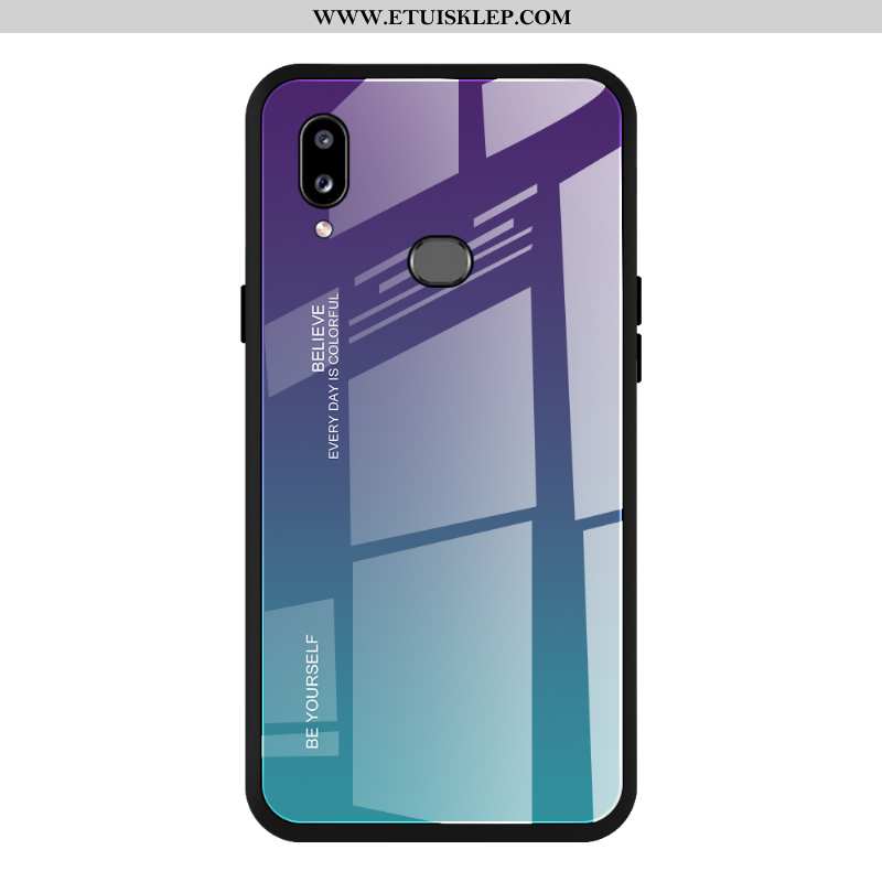 Pokrowce Samsung Galaxy A10s Trendy Szkło Anti-fall Gradient Etui Purpurowy Telefon Komórkowy Dyskon