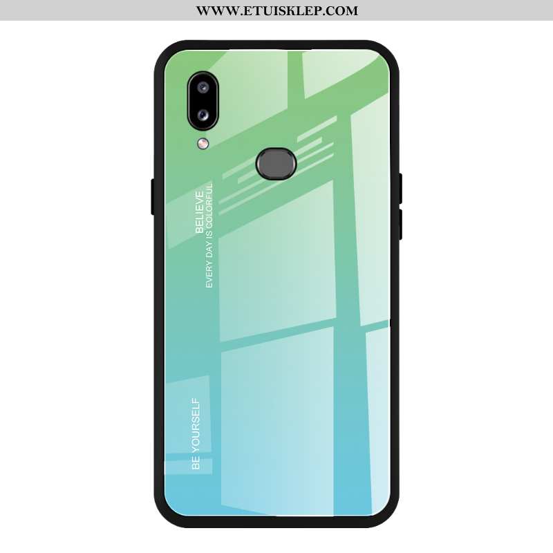 Pokrowce Samsung Galaxy A10s Trendy Szkło Anti-fall Gradient Etui Purpurowy Telefon Komórkowy Dyskon