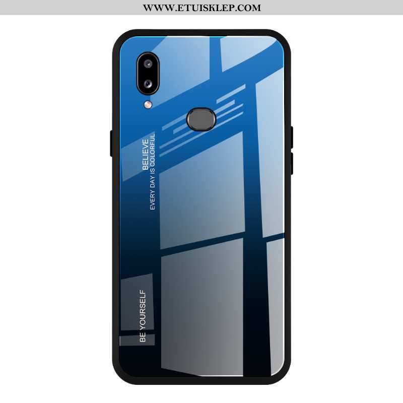 Pokrowce Samsung Galaxy A10s Trendy Szkło Anti-fall Gradient Etui Purpurowy Telefon Komórkowy Dyskon