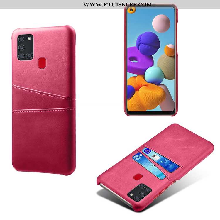 Pokrowce Samsung Galaxy A21s Osobowość Anti-fall Różowe Bydło Mały Karta Telefon Komórkowy Oferta