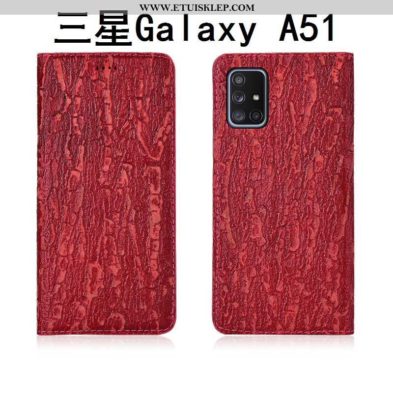 Pokrowce Samsung Galaxy A51 Skóra Futerał Nubuku Etui Klapa Prawdziwa Skóra Telefon Komórkowy Kup