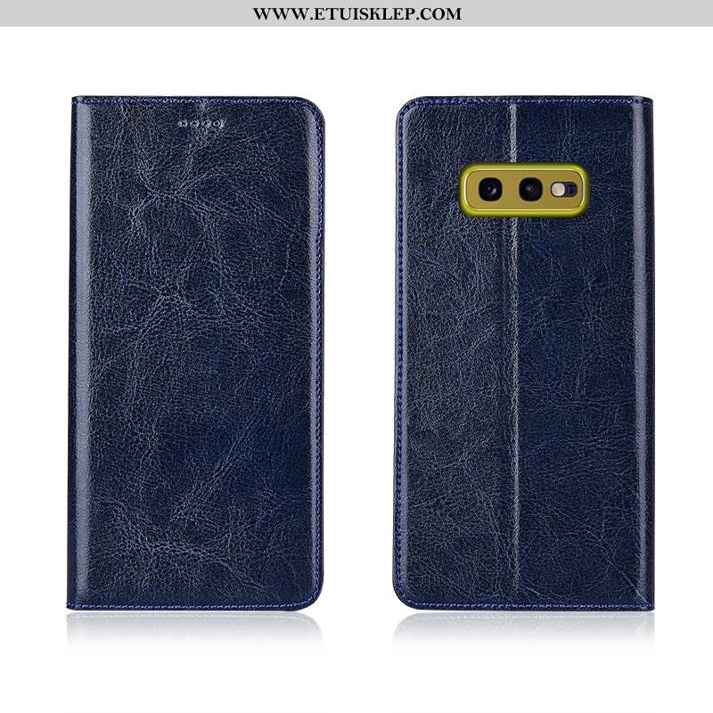 Pokrowce Samsung Galaxy S10e Miękki Telefon Komórkowy Nowy Prawdziwa Skóra Klapa Khaki Skórzane Etui