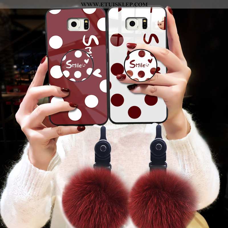 Pokrowce Samsung Galaxy S6 Trendy Telefon Komórkowy Futerał Etui Czerwony Gwiazda Futrzany Pompon Sk