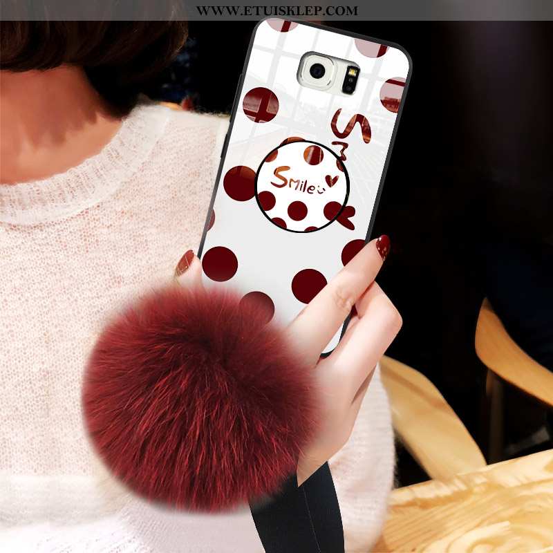 Pokrowce Samsung Galaxy S6 Trendy Telefon Komórkowy Futerał Etui Czerwony Gwiazda Futrzany Pompon Sk