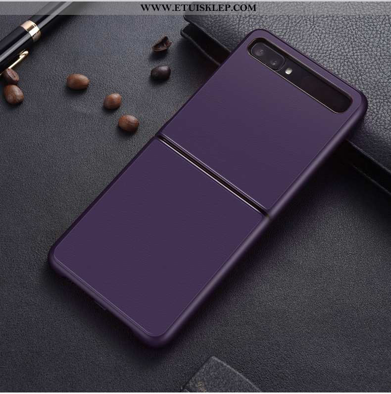 Pokrowce Samsung Z Flip Ochraniacz Telefon Komórkowy Jednolity Kolor Futerał Skóra Kreatywne Składać