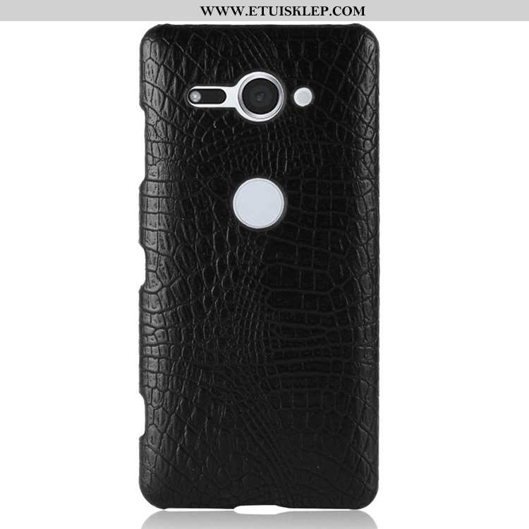 Pokrowce Sony Xperia Xz2 Compact Vintage Telefon Komórkowy Futerał Etui Trudno Czarny Krokodyl Onlin