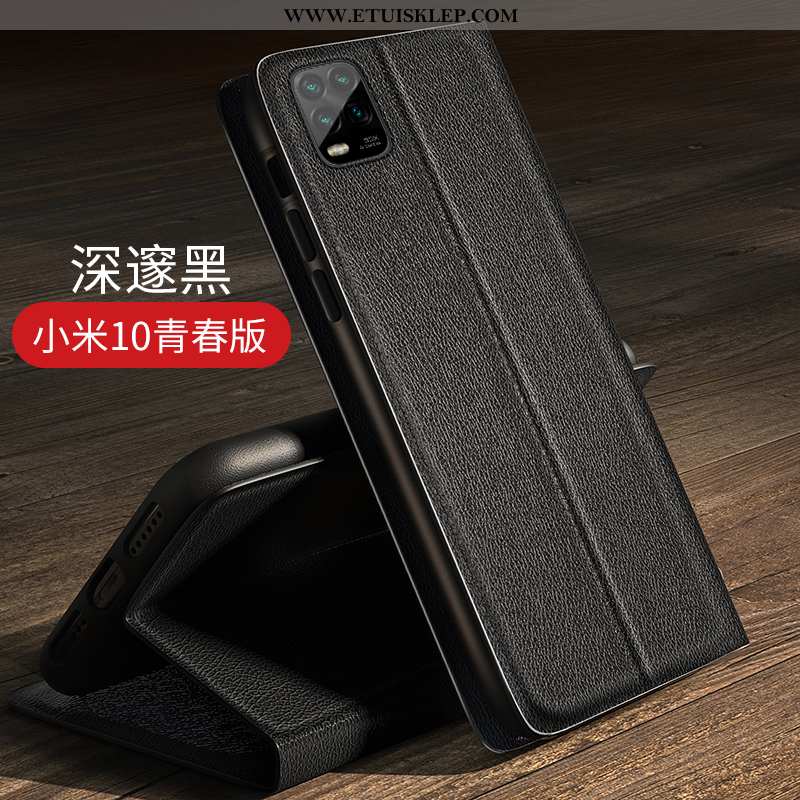 Pokrowce Xiaomi Mi 10 Lite Skórzane Etui Czarny All Inclusive Karta Futerał Miękki Super Sklep