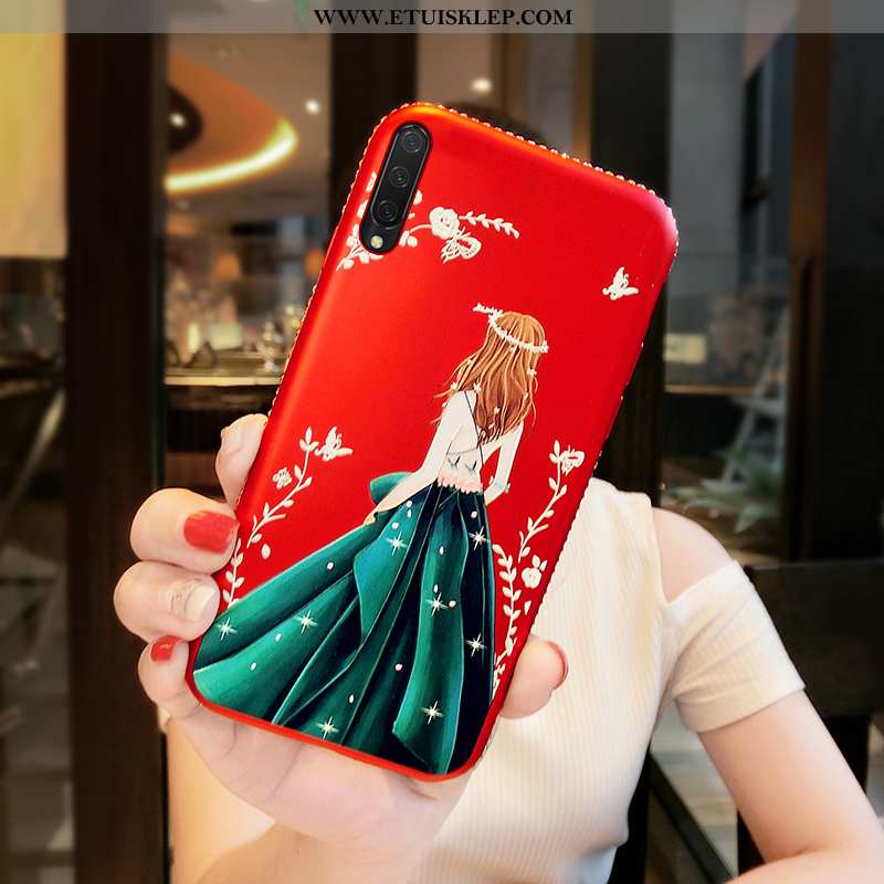 Pokrowce Xiaomi Mi 9 Lite Miękki Czerwony Futerał All Inclusive Anti-fall Mały Z Kryształkami Sprzed