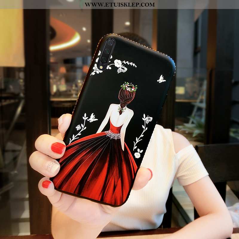 Pokrowce Xiaomi Mi 9 Lite Miękki Czerwony Futerał All Inclusive Anti-fall Mały Z Kryształkami Sprzed