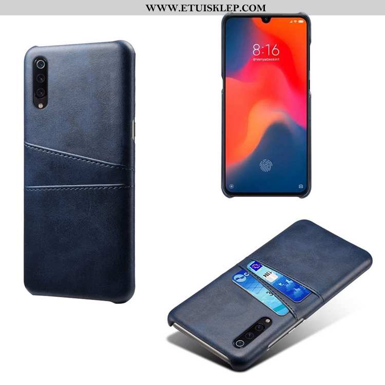 Pokrowce Xiaomi Mi 9 Se Skórzane Etui Ciemno Niebieski Anti-fall Wzór Telefon Komórkowy Futerał Bydł