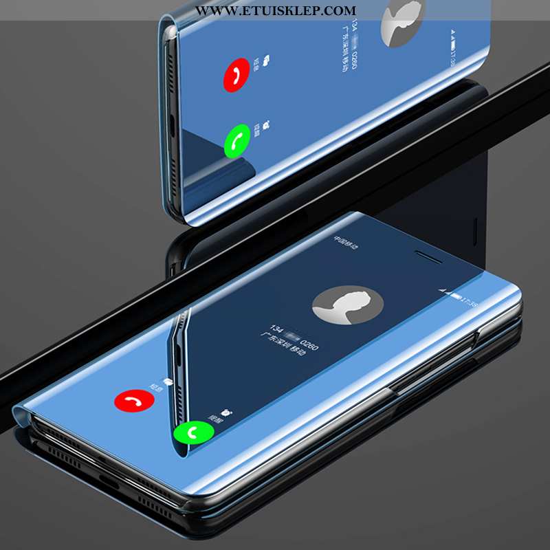 Pokrowce Xiaomi Mi A1 Skórzane Etui Szkło Hartowane Mały Klapa Lustro Niebieski Futerał Online