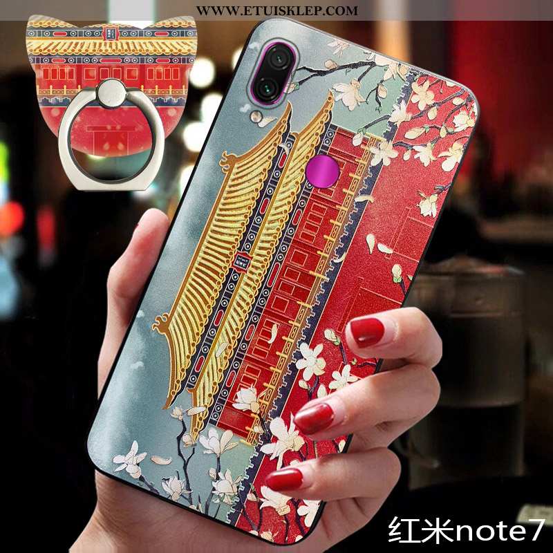 Pokrowce Xiaomi Redmi Note 7 Vintage Nowy Chiński Styl Etui Telefon Komórkowy Ochraniacz Anti-fall O