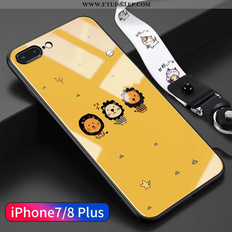 Pokrowce iPhone 8 Plus Szkło Trendy Kreskówka Silikonowe Cienkie Żółty All Inclusive Sklep