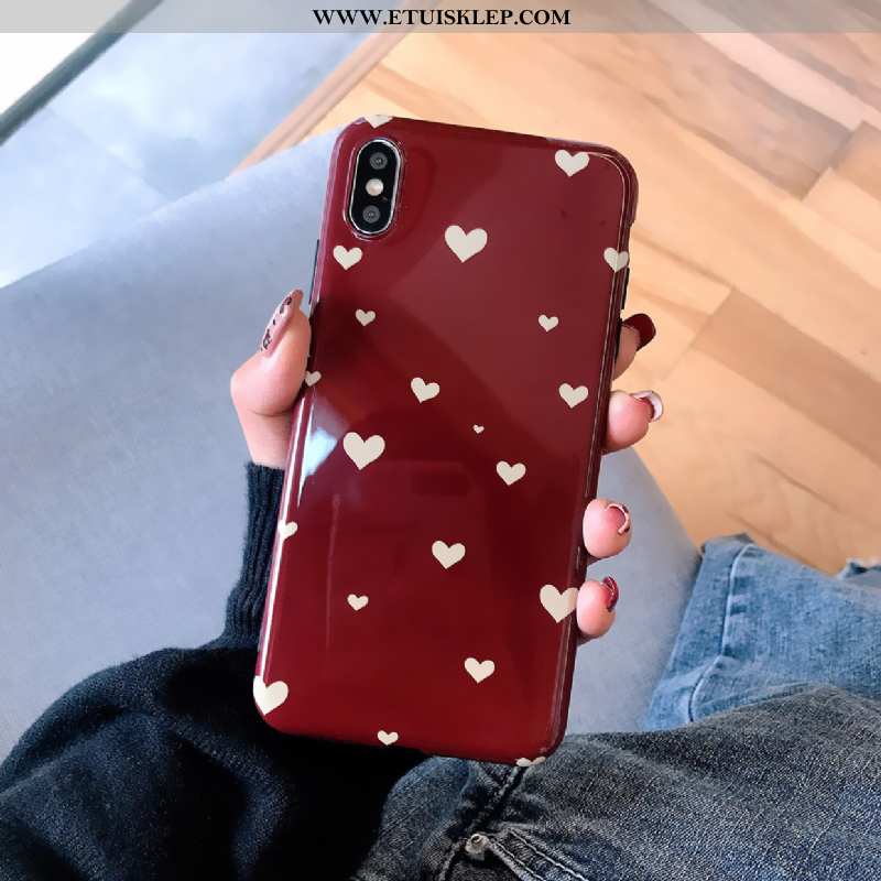 Pokrowce iPhone X Trendy Wino Czerwone Miłość Anti-fall Futerał Etui Czerwony Netto Sklep