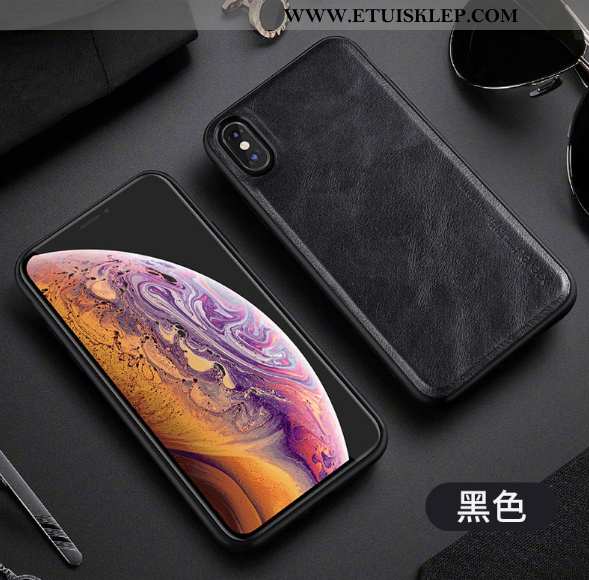 Pokrowce iPhone Xs Max Prawdziwa Skóra All Inclusive Futerał Jakość Silikonowe Proste Anti-fall Kupi