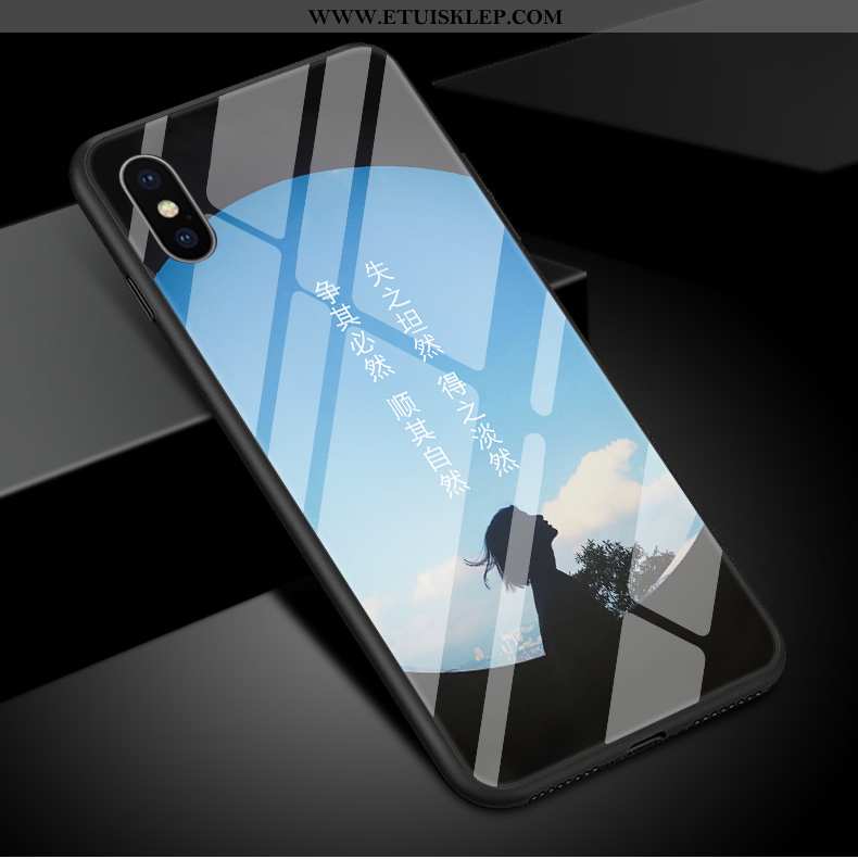 Pokrowce iPhone Xs Max Szkło Sztuka Telefon Komórkowy Proste Etui Niebieski Lustro Na Sprzedaż