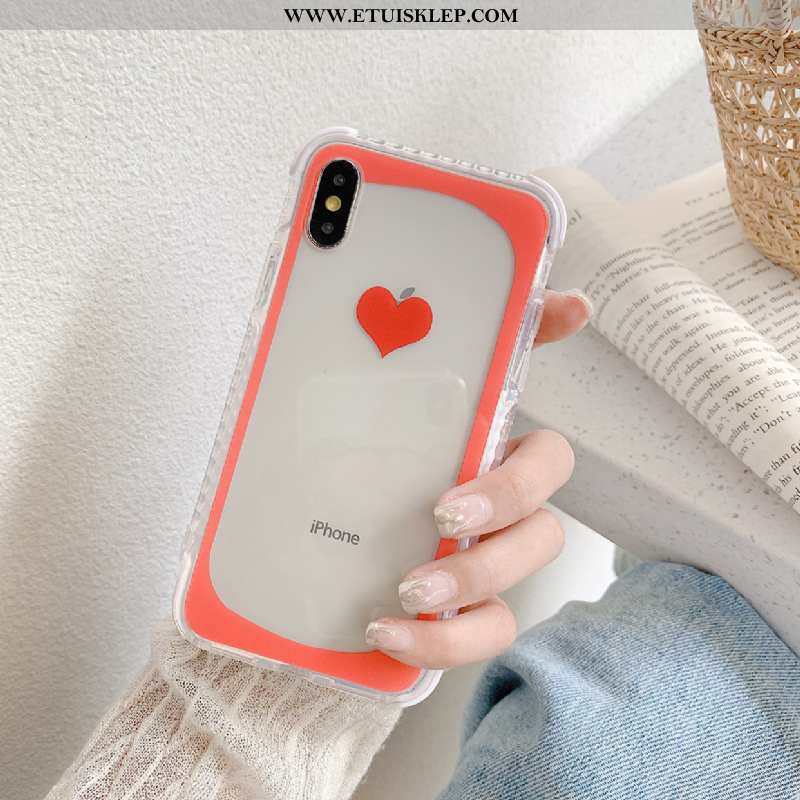Pokrowce iPhone Xs Silikonowe Anti-fall Miłość All Inclusive Czerwony Trendy Proste Tani