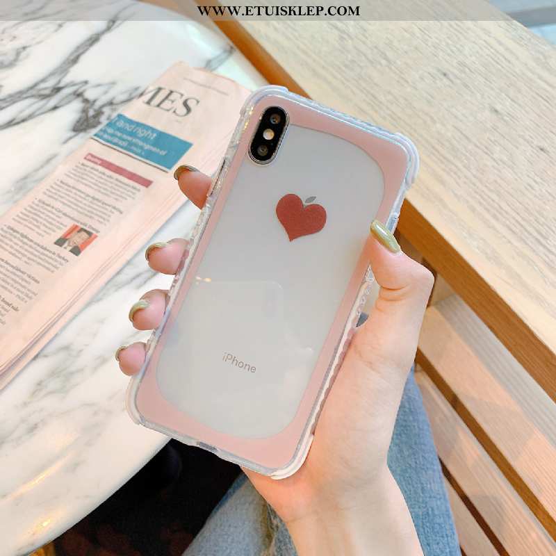 Pokrowce iPhone Xs Silikonowe Anti-fall Miłość All Inclusive Czerwony Trendy Proste Tani