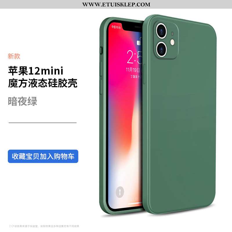 Etui iPhone 12 Mini Silikonowe Kwadratowy Trendy All Inclusive Telefon Komórkowy Kreatywne Futerał S