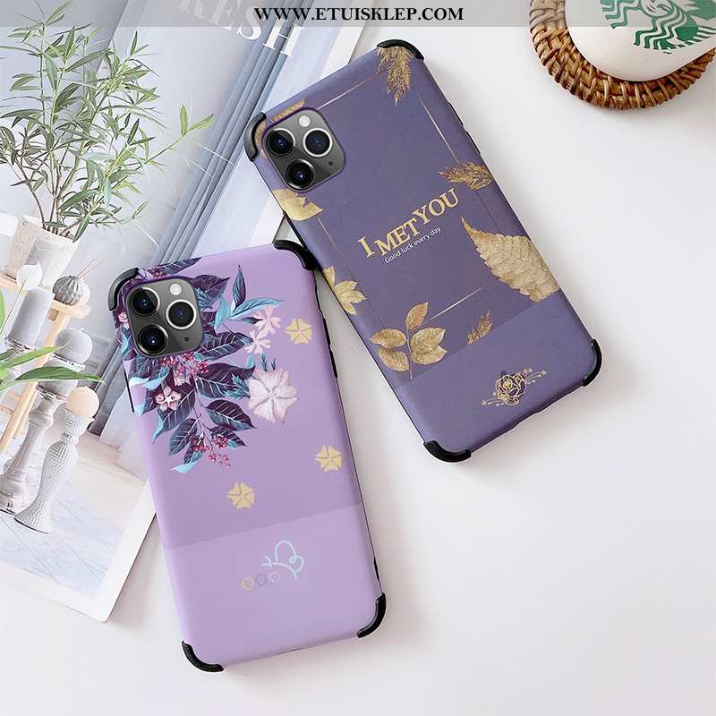 Etui iPhone 12 Pro Max Relief Anti-fall Czerwony Netto Silikonowe All Inclusive Futerał Telefon Komó