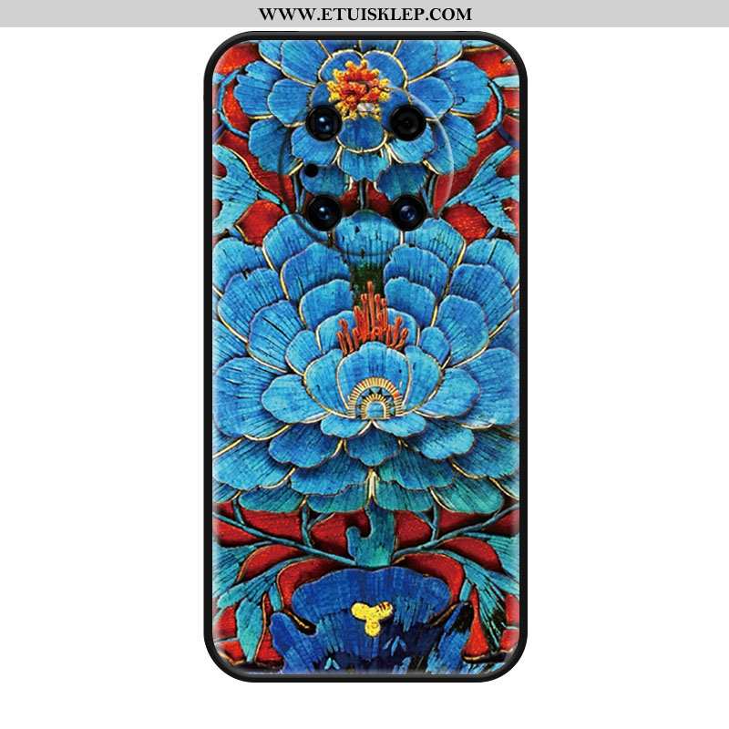 Futerał Huawei Mate 40 Pro Vintage Kwiaty Moda Anti-fall Niebieski Wiatr Sklep