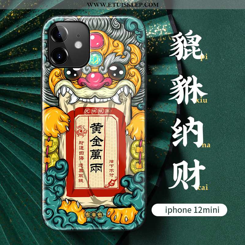 Obudowa iPhone 12 Mini Kreatywne Anti-fall Zielony Osobowość Nowy Telefon Komórkowy Szkło Online