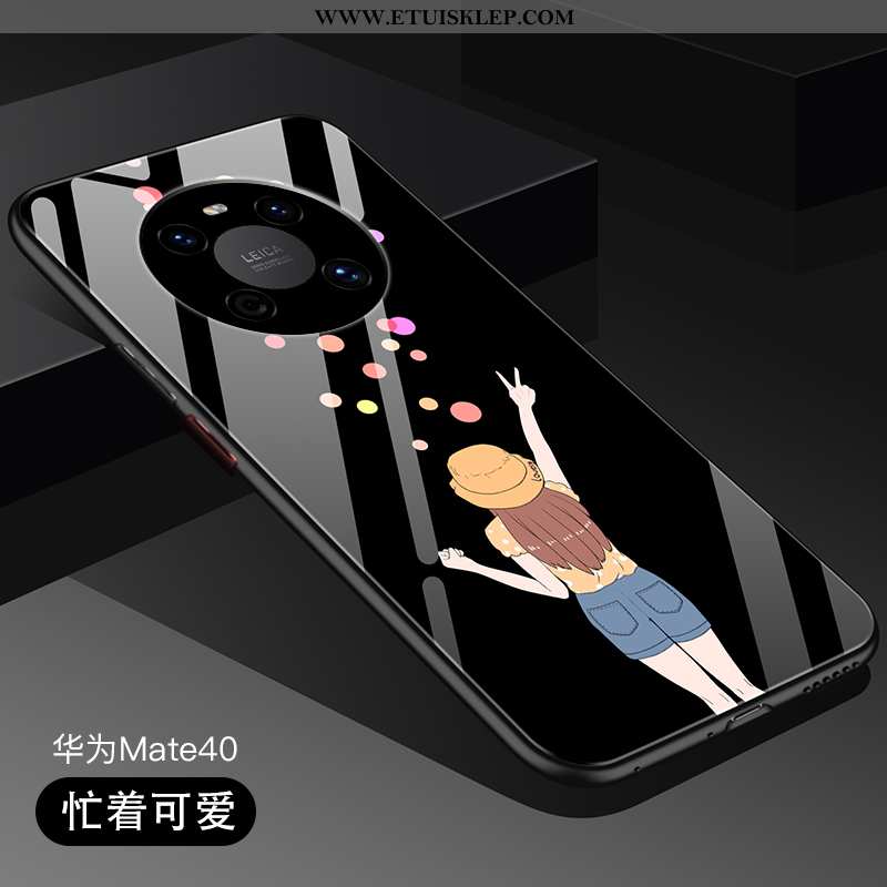 Pokrowce Huawei Mate 40 Silikonowe Anti-fall Czarny Telefon Komórkowy Wysoki Koniec Osobowość Szkło 