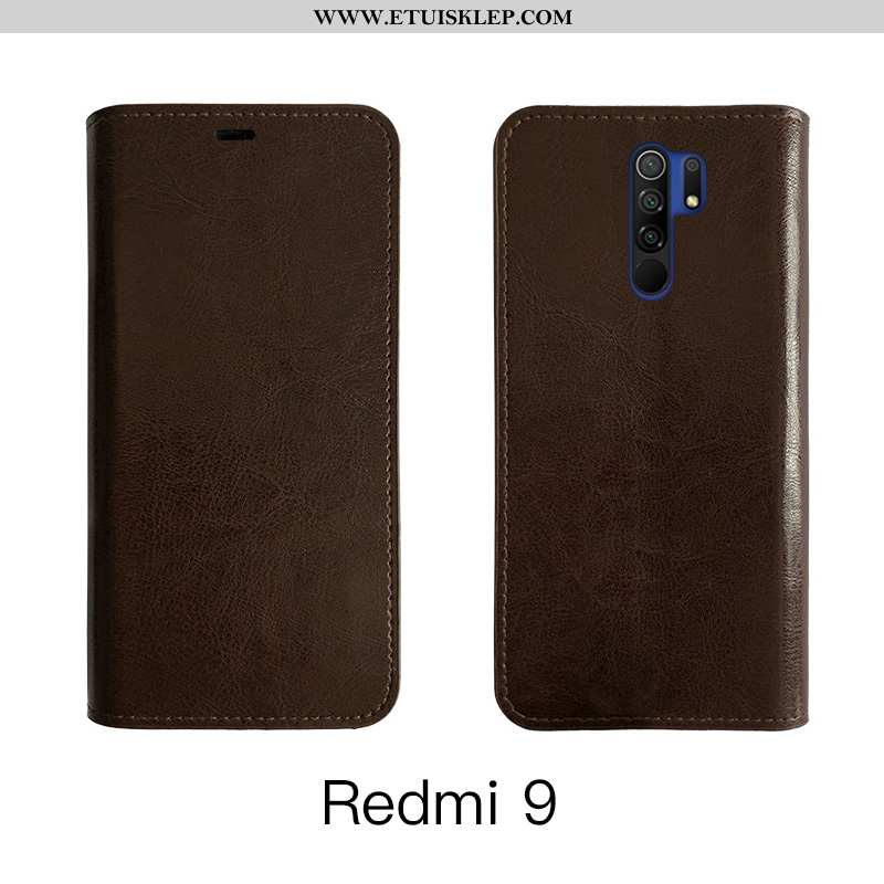 Pokrowce Xiaomi Redmi 9 Prawdziwa Skóra Futerał Skórzane Etui All Inclusive Bydło Czerwony Obudowa K